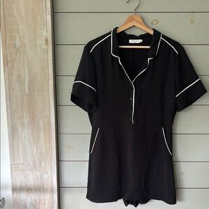 Lush Button-Front Romper – Size Large (Black, Perfect Condition)